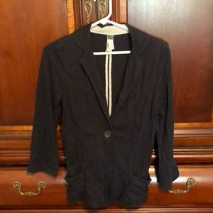 Casual navy blue cotton blazer